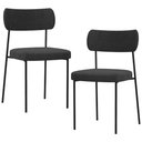 Ver imagem 1 de Kit 02 Cadeiras Estofadas para Sala de Jantar Melina L02 Bouclê Preto - Lyam Decor