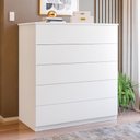Ver imagem 3 de Cômoda 05 Gavetas Compacta:branco