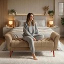 Ver imagem 4 de Recamier Capitone Pes Madeira 160 cm Grecia Suede Capuccino Mpassos