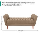 Ver imagem 3 de Recamier Capitone Pes Madeira 160 cm Grecia Suede Capuccino Mpassos