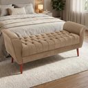 Ver imagem 2 de Recamier Capitone Pes Madeira 160 cm Grecia Suede Capuccino Mpassos
