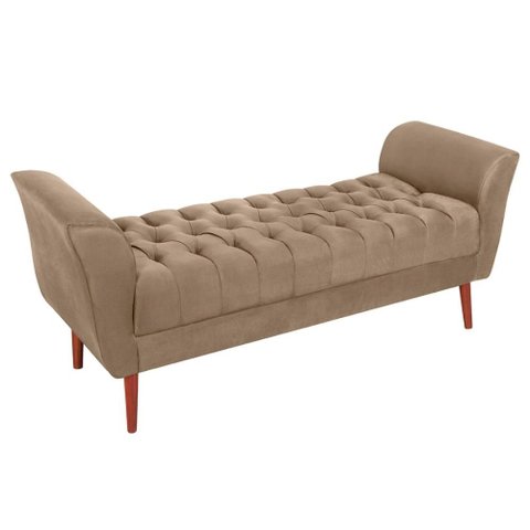 Recamier Capitone Pes Madeira 160 cm Grecia Suede Capuccino Mpassos