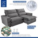 Ver imagem 4 de Sofa Retrátil e Reclinável 5 Lugares 290cm Porto Veludo 