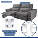 Ver imagem 5 de Sofa Retrátil e Reclinável 5 Lugares 290cm Porto Veludo 