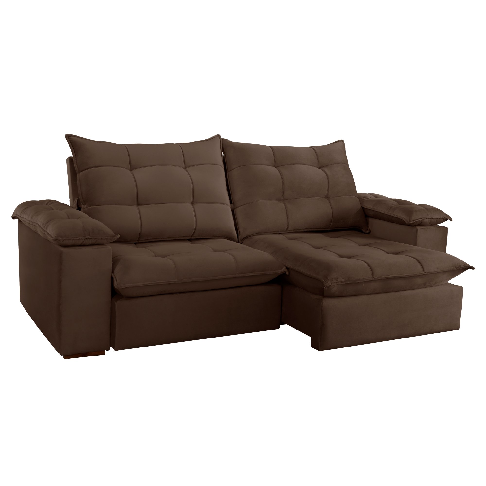 Sofa Retrátil e Reclinável 5 Lugares 290cm Espanha Veludo  - 14