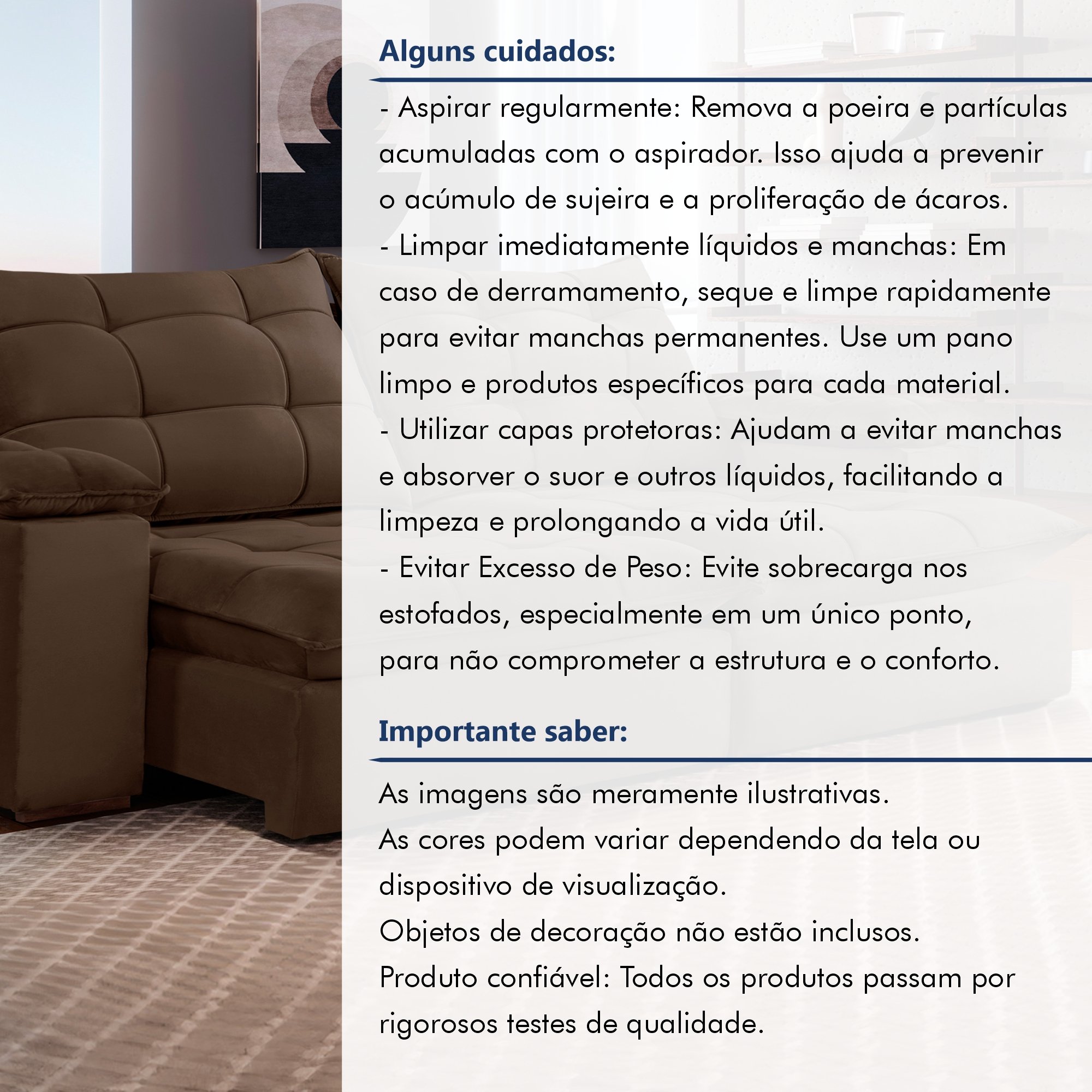 Sofa Retrátil e Reclinável 5 Lugares 290cm Espanha Veludo  - 13