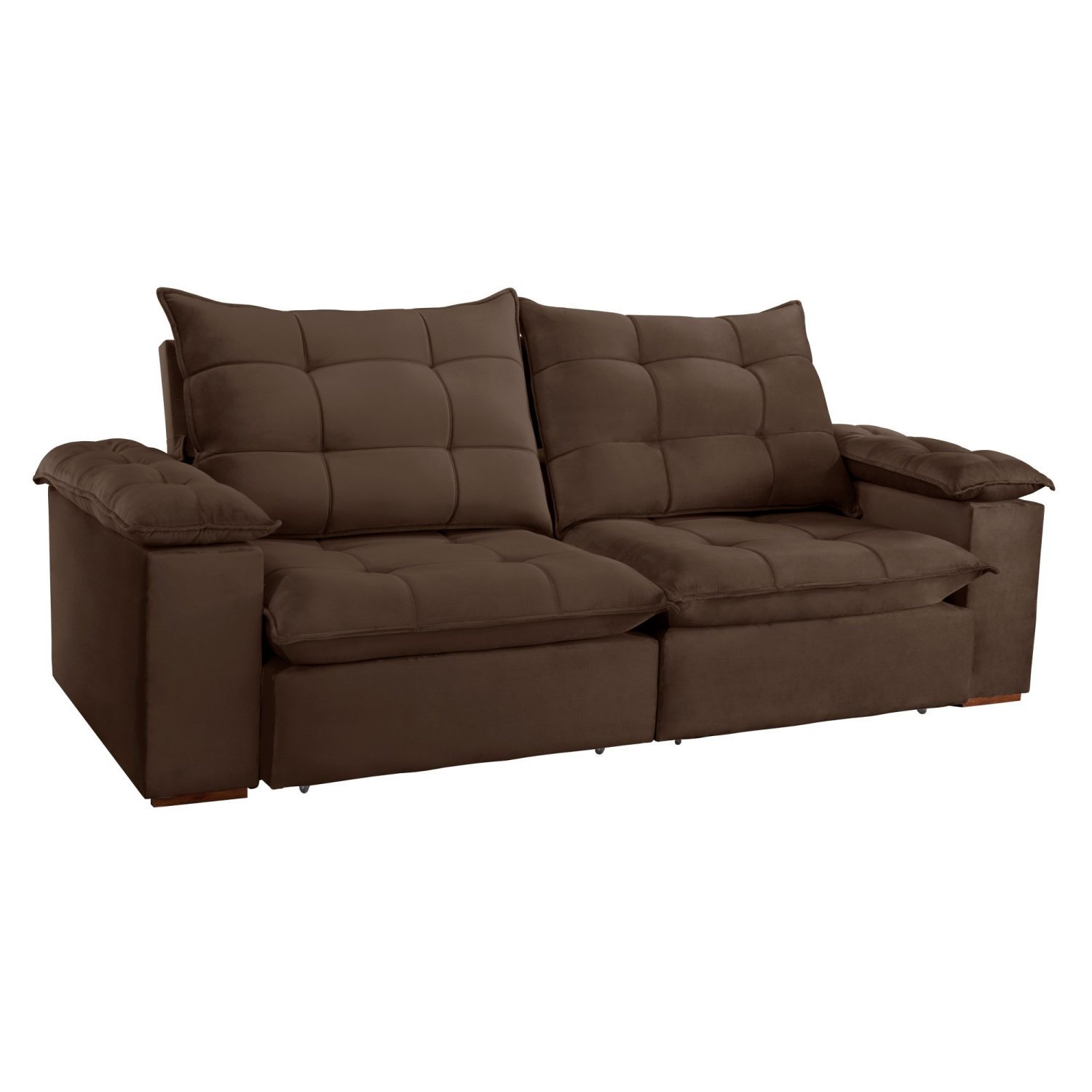 Sofa Retrátil e Reclinável 5 Lugares 290cm Espanha Veludo  - 12