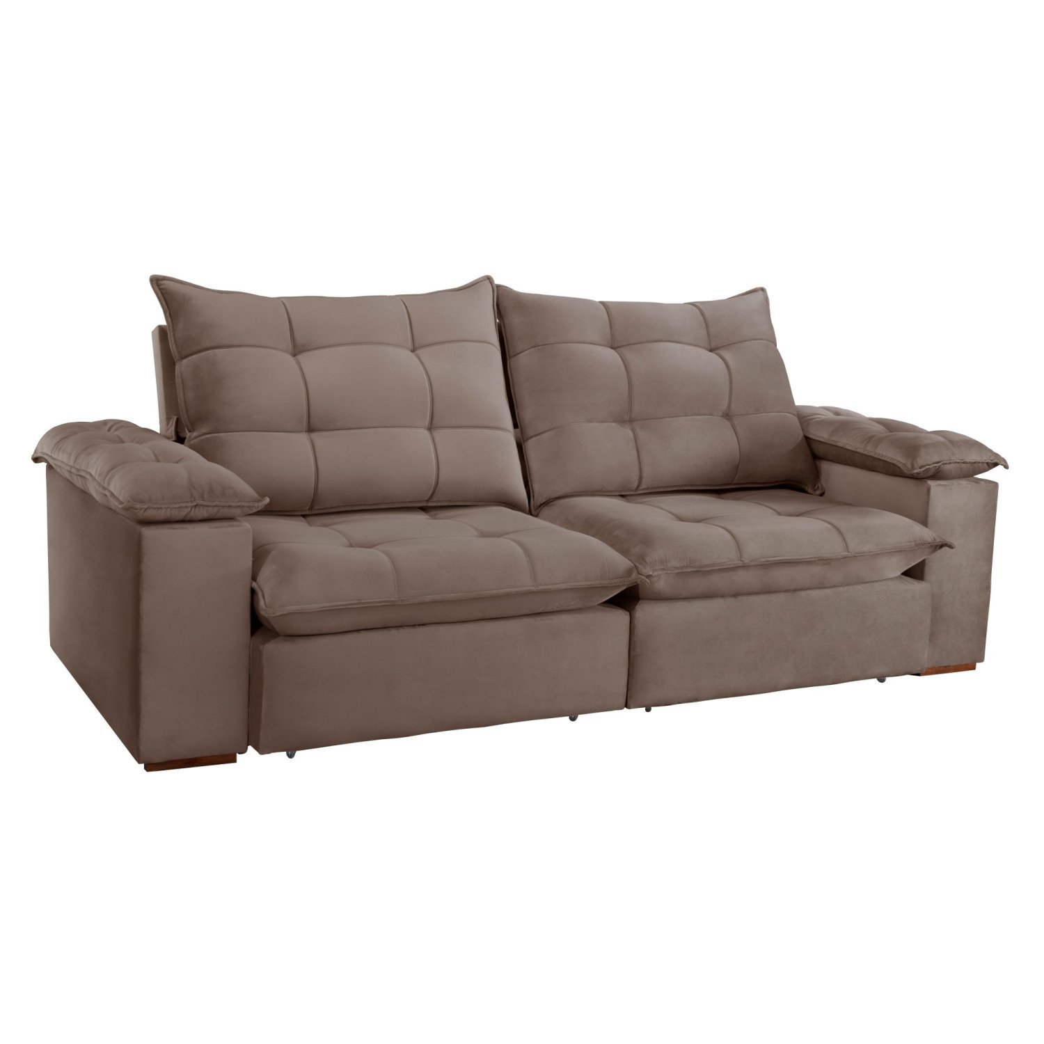 Sofa Retrátil e Reclinável 5 Lugares 290cm Espanha Veludo   - 12