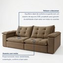 Ver imagem 6 de Sofa Retrátil e Reclinável 5 Lugares 290cm Espanha Veludo  