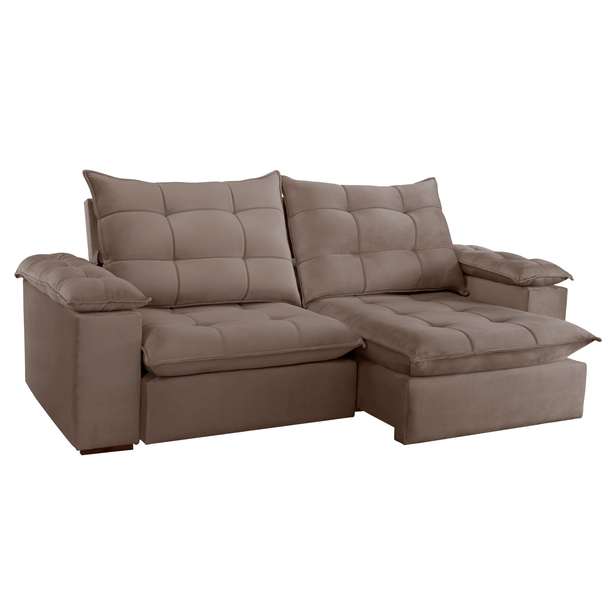 Sofa Retrátil e Reclinável 5 Lugares 290cm Espanha Veludo   - 14