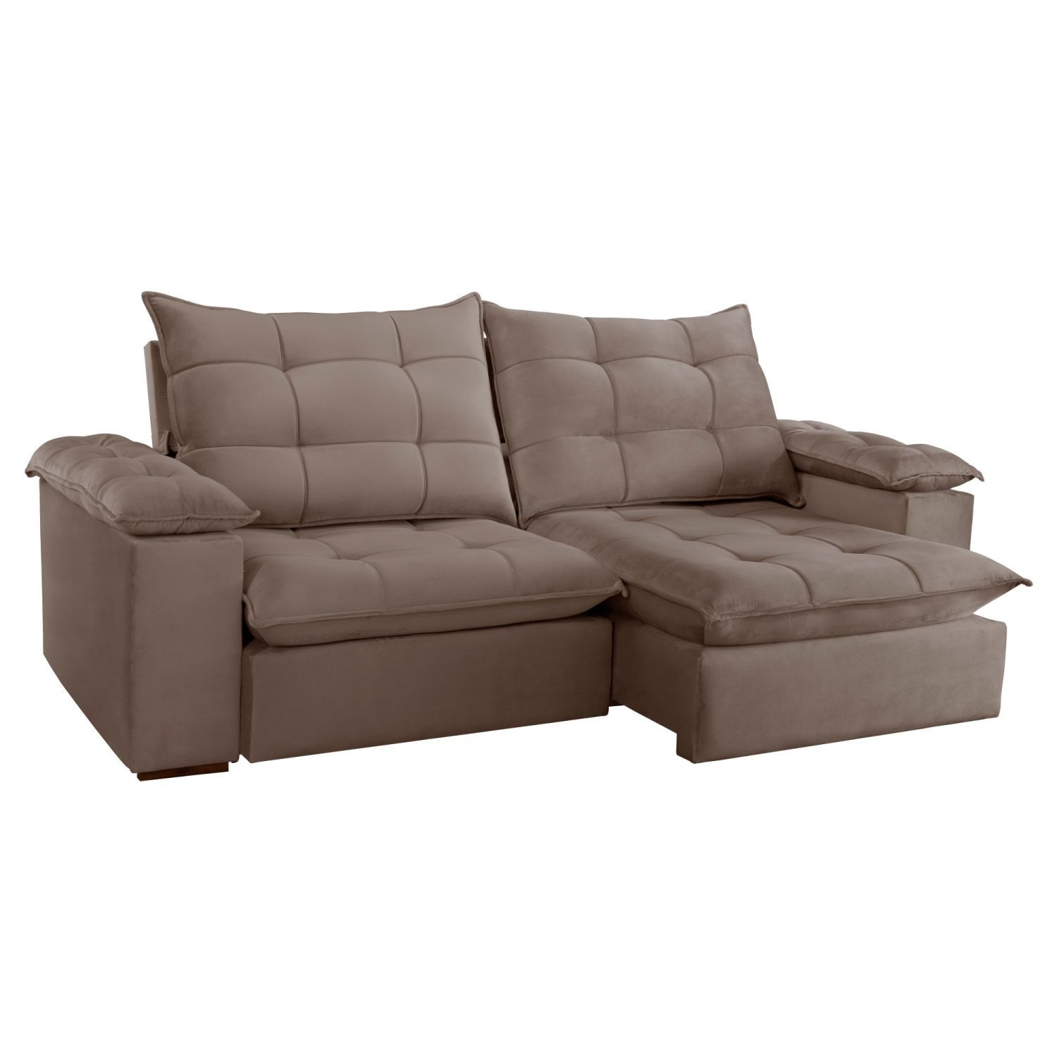 Sofa Retrátil e Reclinável 5 Lugares 290cm Espanha Veludo   - 13