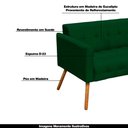 Ver imagem 4 de Poltrona Namoradeira Decorativa Pés Palito Karen Suede Verde - Gran Belo
