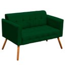 Ver imagem 1 de Poltrona Namoradeira Decorativa Pés Palito Karen Suede Verde - Gran Belo