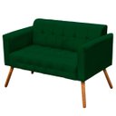 Ver imagem 7 de Poltrona Namoradeira Decorativa Pés Palito Karen Suede Verde - Gran Belo