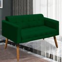 Ver imagem 2 de Poltrona Namoradeira Decorativa Pés Palito Karen Suede Verde - Gran Belo