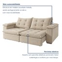 Ver imagem 4 de Sofa Retrátil e Reclinável 5 Lugares 290cm Espanha Veludo  