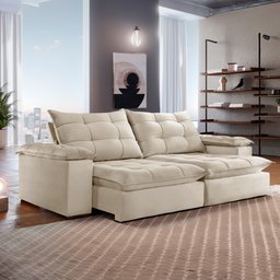 Sofa Retrátil e Reclinável 5 Lugares 290cm Espanha Veludo   - 1