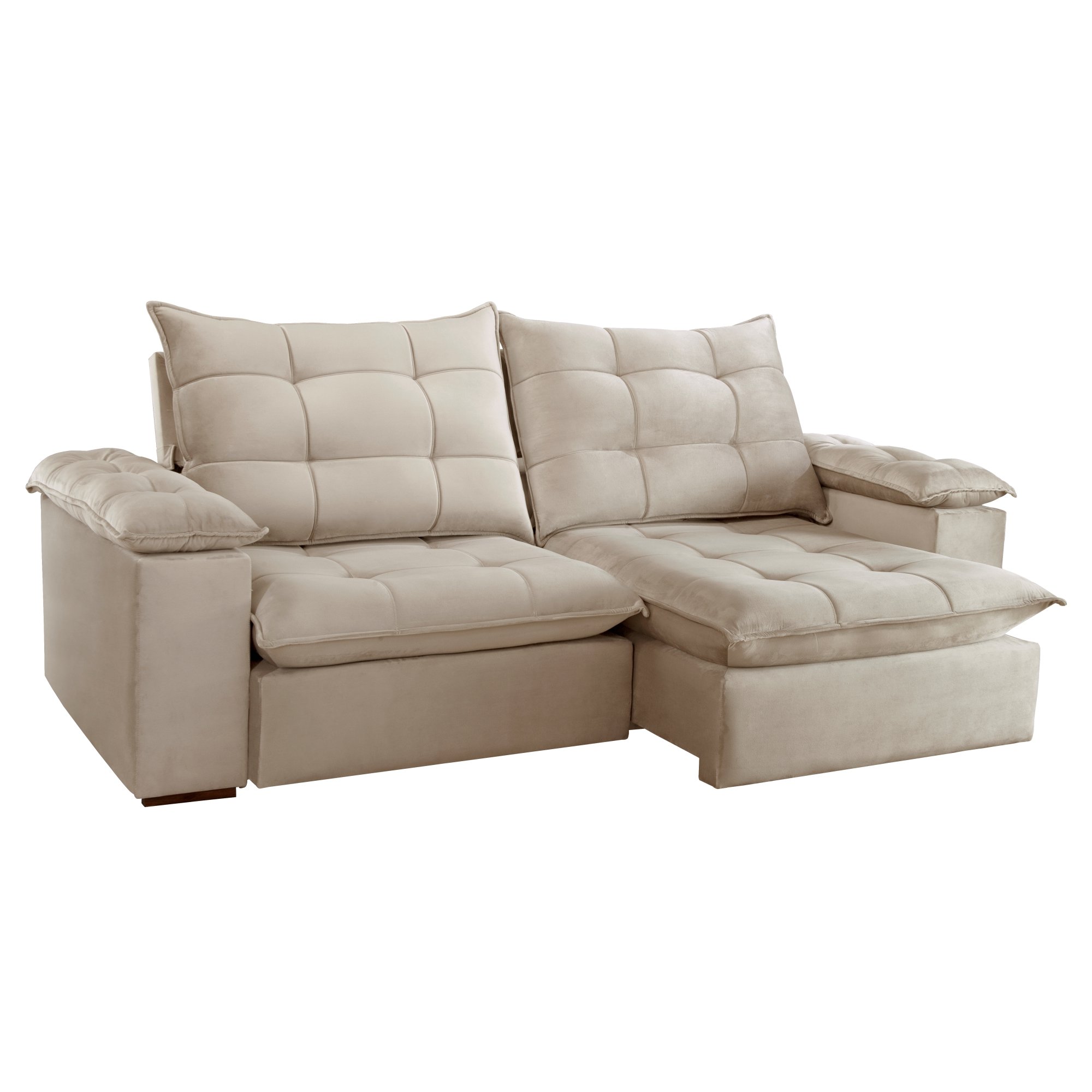 Sofa Retrátil e Reclinável 5 Lugares 290cm Espanha Veludo   - 14