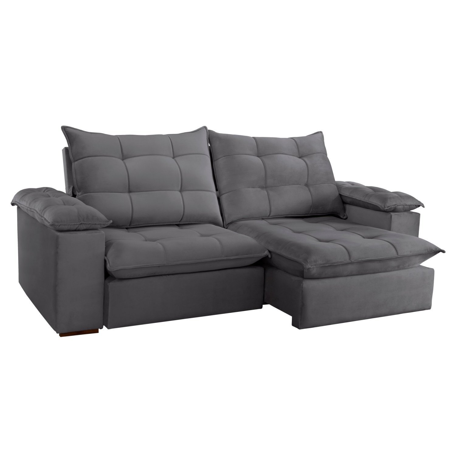 Sofa Retrátil e Reclinável 5 Lugares 290cm Espanha Veludo  - 12