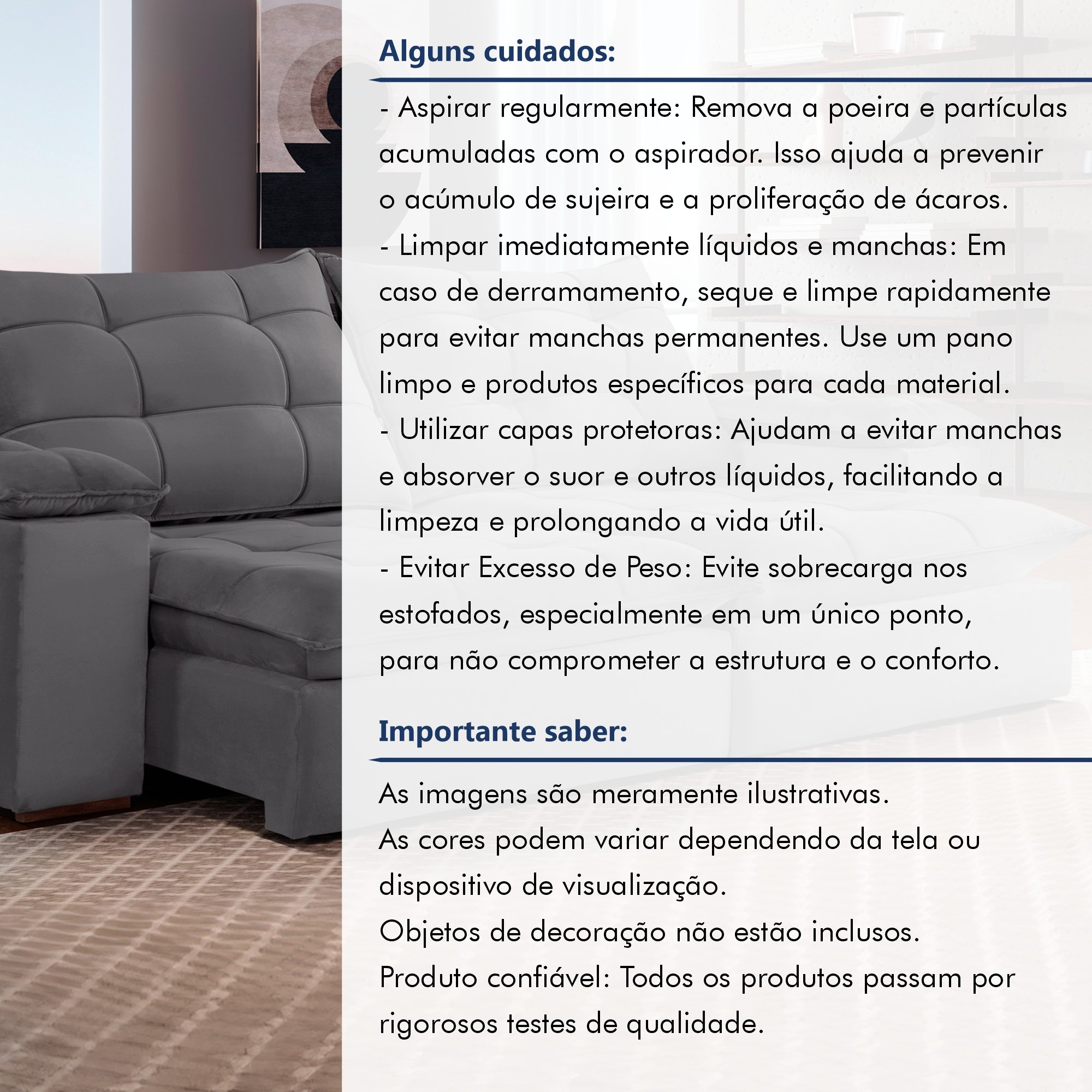 Sofa Retrátil e Reclinável 5 Lugares 290cm Espanha Veludo  - 13