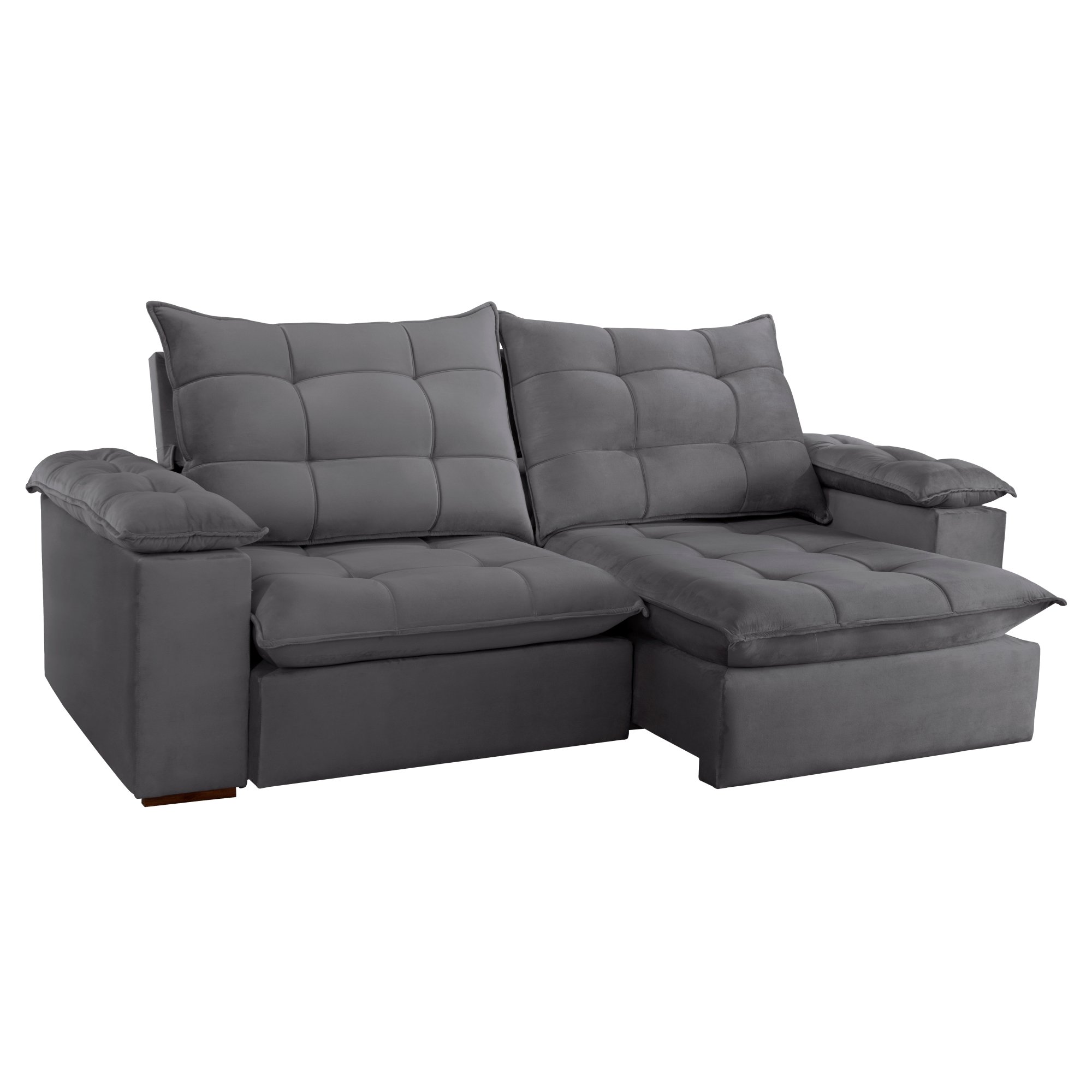 Sofa Retrátil e Reclinável 5 Lugares 290cm Espanha Veludo  - 14