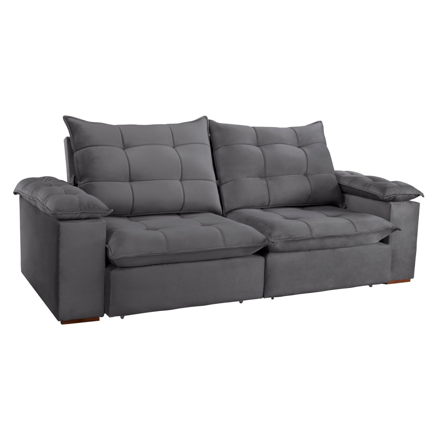 Sofa Retrátil e Reclinável 5 Lugares 290cm Espanha Veludo  - 11