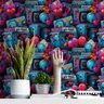 Papel de Parede Gamer 3d Arte Pintura Coraçao Rosa Estilo Grafite Geek Cor Viva Lavavel Sala 6m - 7