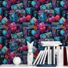 Papel de Parede Gamer 3d Arte Pintura Coraçao Rosa Estilo Grafite Geek Cor Viva Lavavel Sala 6m - 1