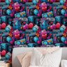 Papel de Parede Gamer 3d Arte Pintura Coraçao Rosa Estilo Grafite Geek Cor Viva Lavavel Sala 6m - 5