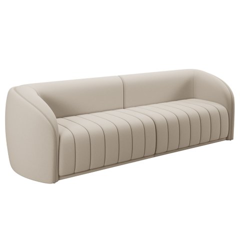 Sofá 4 Lugares para Sala 292cm Lazio M03 Veludo Bege - Lyam Decor