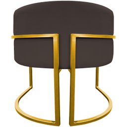Poltrona Decorativa Para Sala Recepção Escritório Luna Suede Base de Ferro Dourada - 6