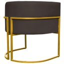 Ver imagem 5 de Poltrona Decorativa Para Sala Recepção Escritório Luna Suede Base de Ferro Dourada