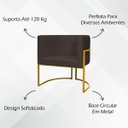 Ver mais imagens de Poltrona Decorativa Para Sala Recepção Escritório Luna Suede Base de Ferro Dourada