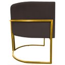 Ver imagem 4 de Poltrona Decorativa Para Sala Recepção Escritório Luna Suede Base de Ferro Dourada