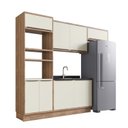 Ver imagem 3 de Cozinha Modulada 4 Peças 8 Portas 1 Nicho para Forno 100% MDF Louro Freijó e Argila Viena Bege