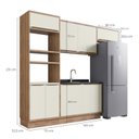 Ver imagem 4 de Cozinha Modulada 4 Peças 8 Portas 1 Nicho para Forno 100% MDF Louro Freijó e Argila Viena Bege