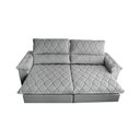Ver imagem 5 de Sofá Retrátil e Reclinável 2,15m Molas Ensacadas Cama inBox Big Home Bordado 3D Linho Cinza