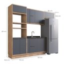 Ver imagem 4 de Cozinha Modulada 4 Peças 8 Portas 1 Nicho para Forno 100% MDF Louro Freijó e Cinza Viena
