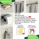 Ver imagem 2 de Kit Acessórios Para Banheiro Inox Com Adesivo 5 Peças ELG