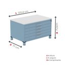 Ver imagem 3 de Mapoteca Mont 5 Gavetas 71,3cm x 120,4cm Aço Cinza/Azul Dali