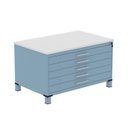 Ver imagem 2 de Mapoteca Mont 5 Gavetas 71,3cm x 120,4cm Aço Cinza/Azul Dali