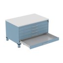 Ver imagem 4 de Mapoteca Mont 5 Gavetas 71,3cm x 120,4cm Aço Cinza/Azul Dali