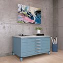 Ver imagem 1 de Mapoteca Mont 5 Gavetas 71,3cm x 120,4cm Aço Cinza/Azul Dali