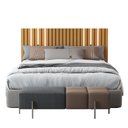 Ver imagem 2 de Cabeceira Ripado Maracá 162cm para Cama de Casal/queen com Led Nature - Rede Móveis