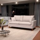 Ver imagem 2 de Sofá 180cm 3 Lugares com Almofadas Pés Curvos Veras Suede D05 Bege Claro - Mpozenato