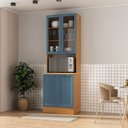 Ver imagem 1 de Paneleiro Duplo Planejado 70cm Soho CabeCasa MadeiraOriginals Freijó/Azul