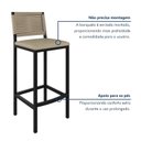 Ver imagem 7 de Banqueta para Cozinha Assento Estofado Encosto Corda Náutica Rami/Perola Viena