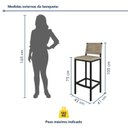 Ver imagem 3 de Banqueta Alta Estofada Corino Viena com Corda Náutica 105cm Bege Rami/Pérola