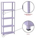 Ver imagem 4 de Estante de Estrutura Metálica com 5 Prateleiras 175cm(a)92acm(l)30cm(p) com Reforço Lilas