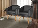 Ver imagem 2 de Kit 2 Poltronas Decorativa San Diego Sala Recepção Escritório Preto